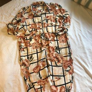Floral Button Tunic Top